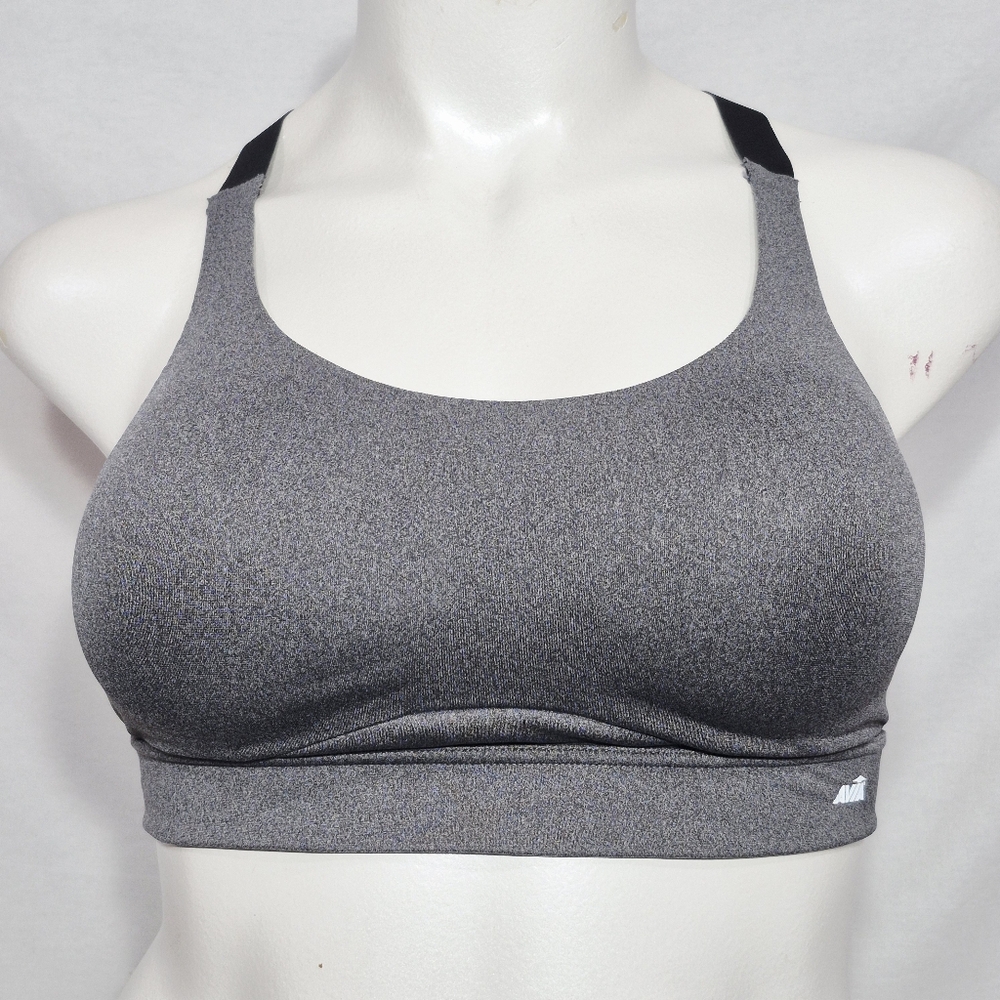 36C AVIA 76L624 Mefium Support‎ Wire Free Sports Bra Gray & Black
